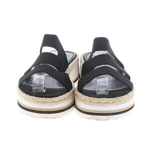 Steve Madden Platform Espadrille Sandals Black Slip On Flatform Size 9